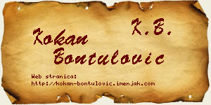 Kokan Bontulović vizit kartica